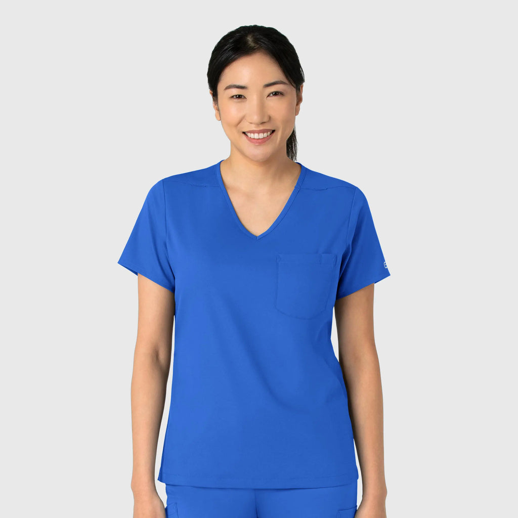 Wink Scrubs Women's Tuck-In Scrub Top Royal Blue | scrub-supply.com