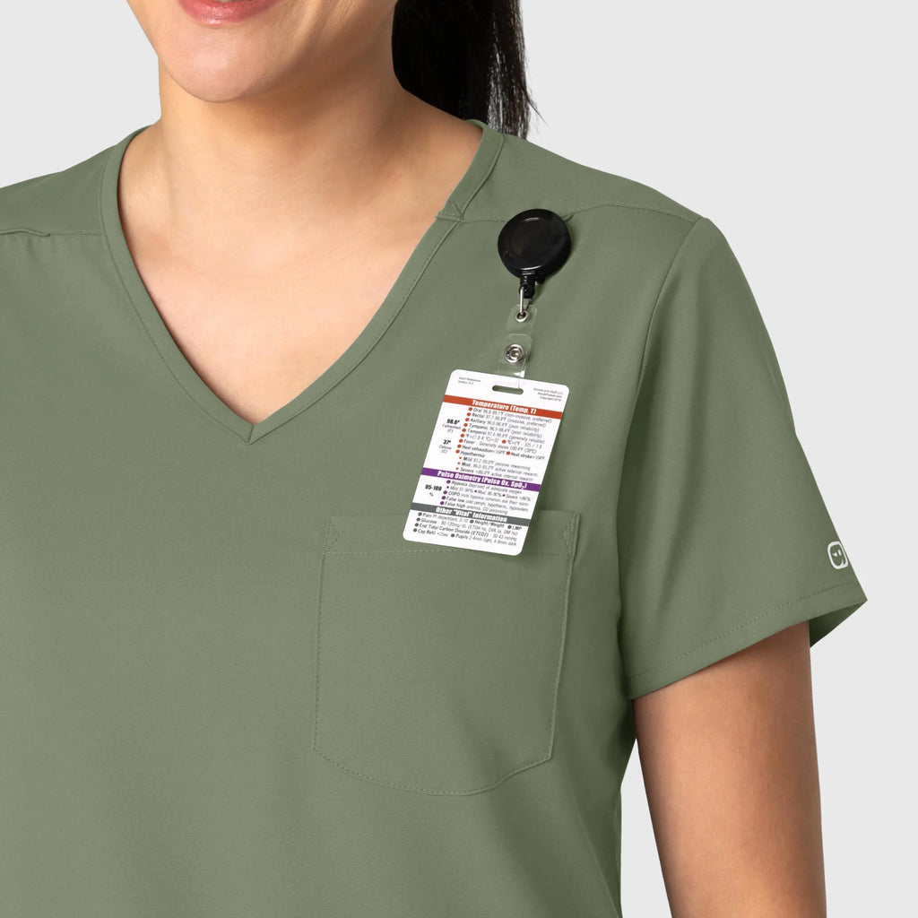 Wink Scrubs Women's Tuck-In Scrub Top Sage | scrub-supply.com