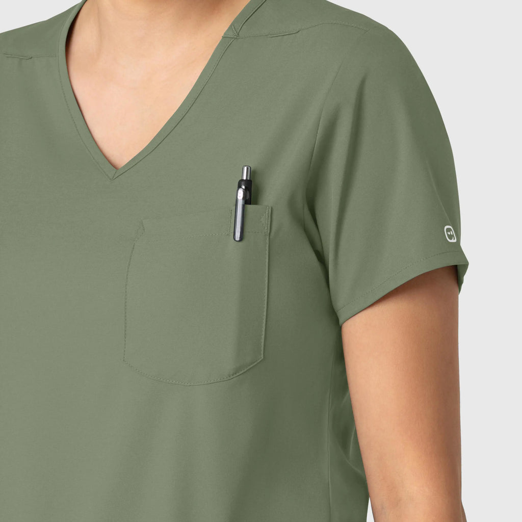 Wink Scrubs Women's Tuck-In Scrub Top Sage | scrub-supply.com