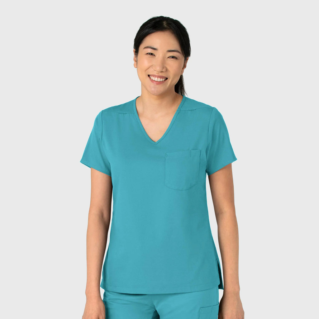 Wink Scrubs Women's Tuck-In Scrub Top Teal | scrub-supply.com