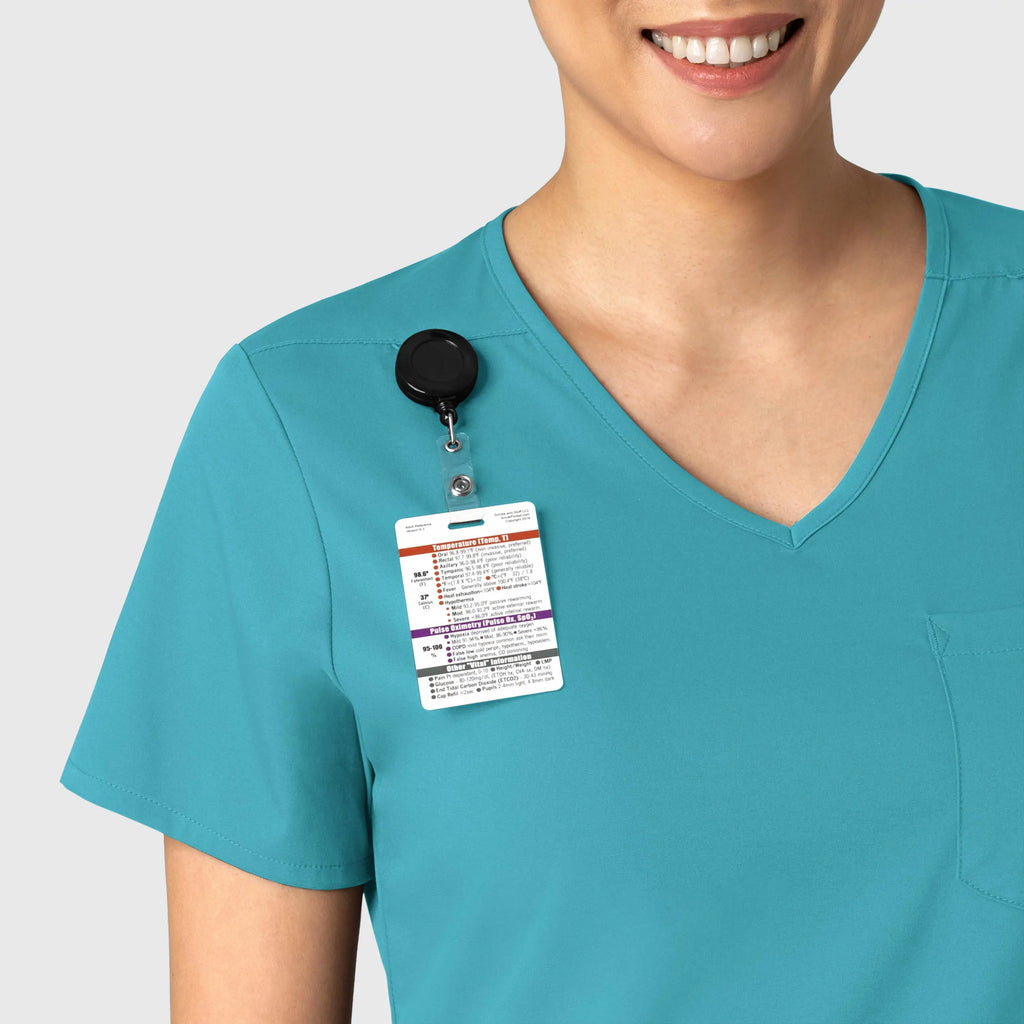 Wink Scrubs Women's Tuck-In Scrub Top Teal | scrub-supply.com