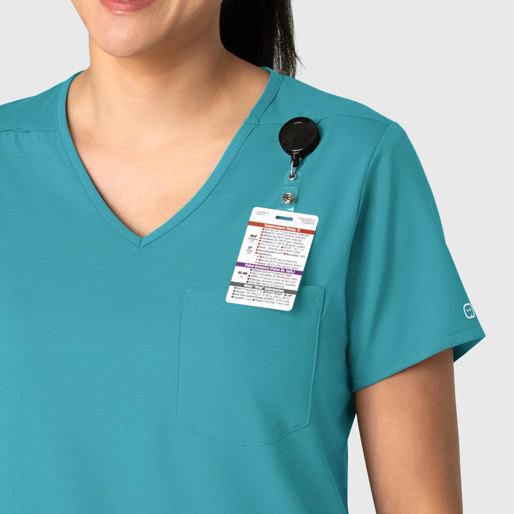 Wink Scrubs Women's Tuck-In Scrub Top Teal | scrub-supply.com