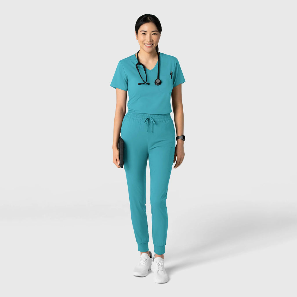 Wink Scrubs Women's Tuck-In Scrub Top Teal | scrub-supply.com