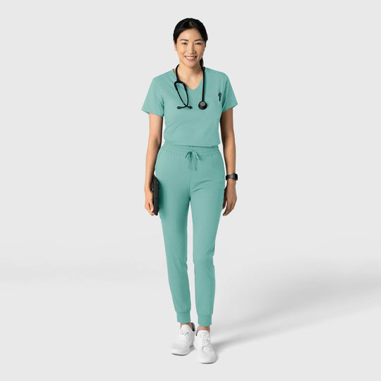 Wink Scrubs Women's Tuck-In Scrub Top Turquoise | scrub-supply.com