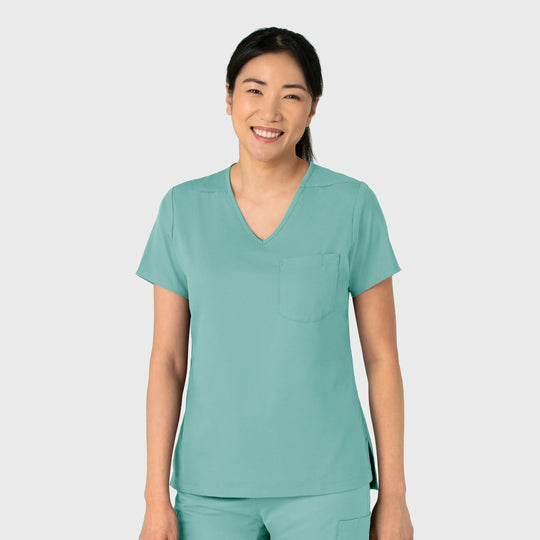 Wink Scrubs Women's Tuck-In Scrub Top Turquoise | scrub-supply.com