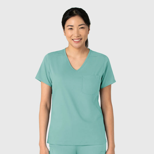 Wink Scrubs Women's Tuck-In Scrub Top Turquoise | scrub-supply.com