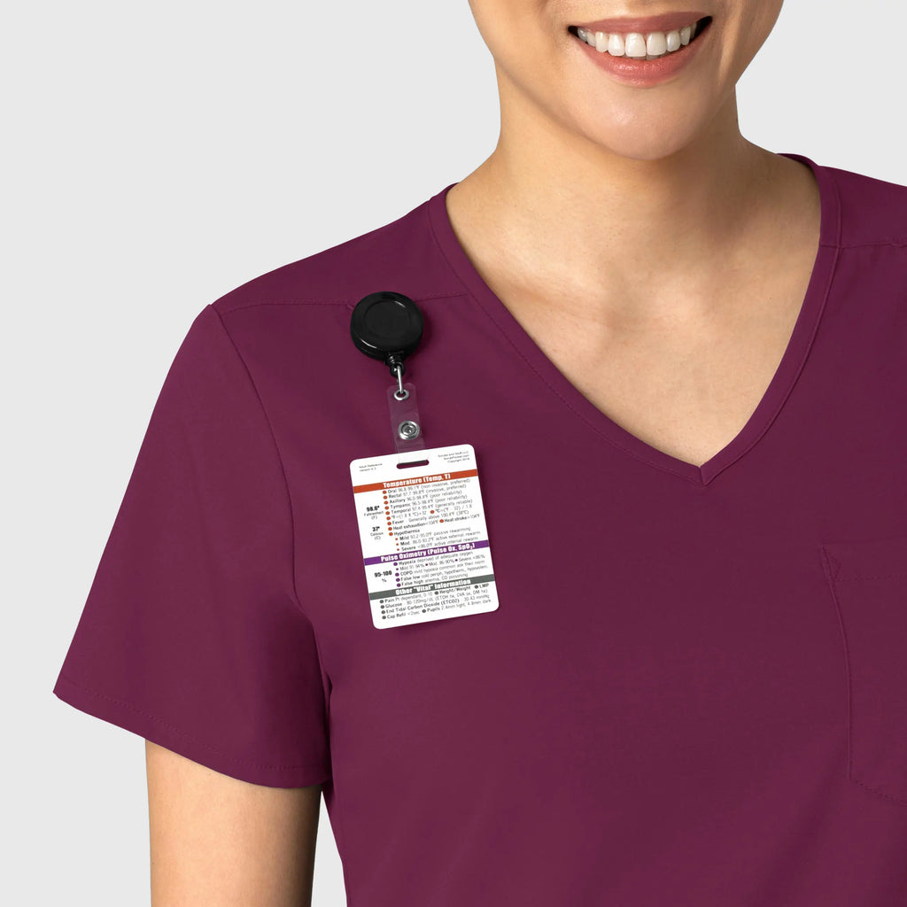 Wink Scrubs Women's Tuck-In Scrub Top Wine | scrub-supply.com