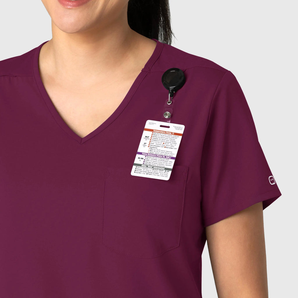 Wink Scrubs Women's Tuck-In Scrub Top Wine | scrub-supply.com