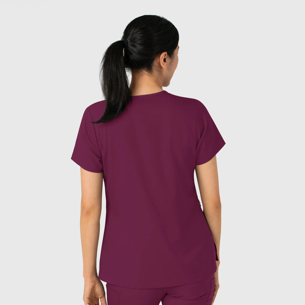 Wink Scrubs Women's Tuck-In Scrub Top Wine | scrub-supply.com