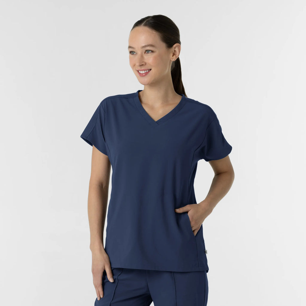 Wink Scrubs Women's V-Neck Tunic Scrub Top Navy | scrub-supply.com