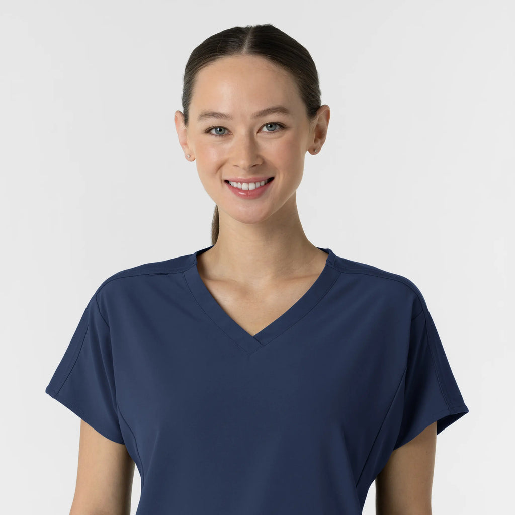 Wink Scrubs Women's V-Neck Tunic Scrub Top Navy | scrub-supply.com