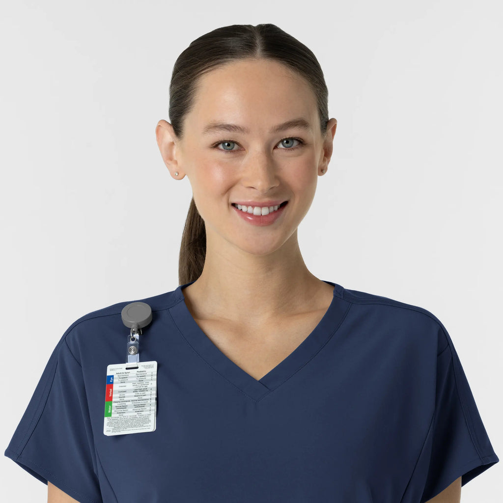 Wink Scrubs Women's V-Neck Tunic Scrub Top Navy | scrub-supply.com