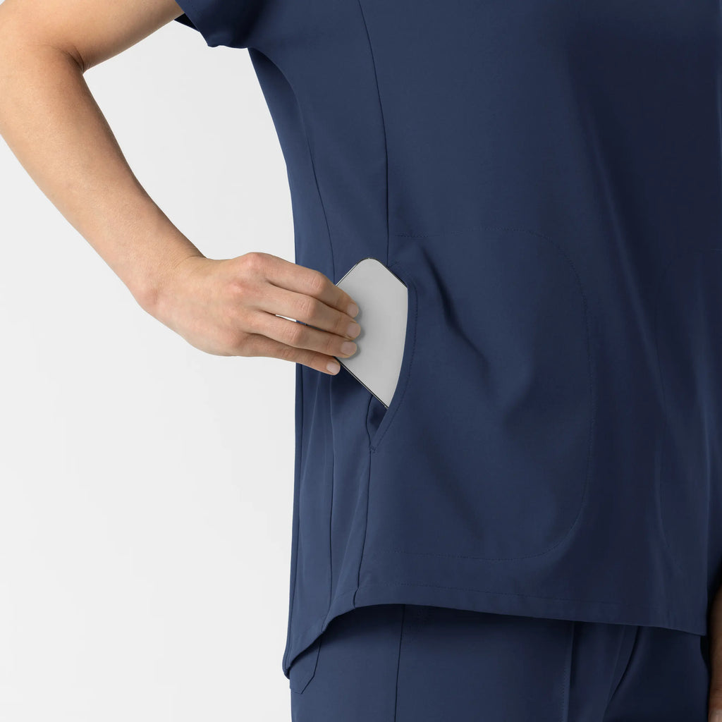 Wink Scrubs Women's V-Neck Tunic Scrub Top Navy | scrub-supply.com