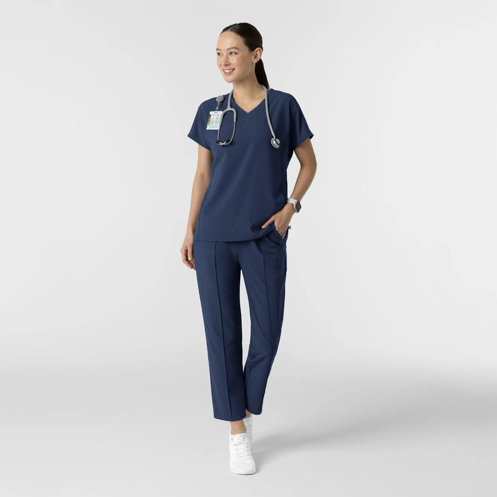 Wink Scrubs Women's V-Neck Tunic Scrub Top Navy | scrub-supply.com