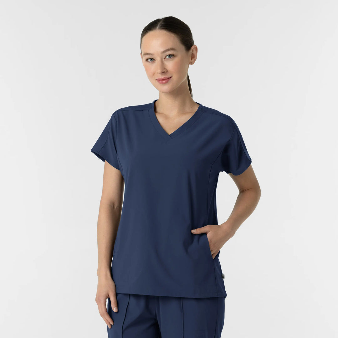 Wink Scrubs Women's V-Neck Tunic Scrub Top Navy | scrub-supply.com