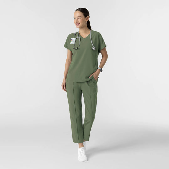Wink Scrubs Women's V-Neck Tunic Scrub Top Olive | scrub-supply.com