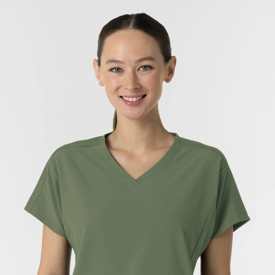 Wink Scrubs Women's V-Neck Tunic Scrub Top Olive | scrub-supply.com