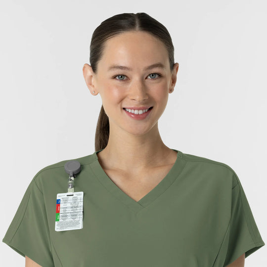 Wink Scrubs Women's V-Neck Tunic Scrub Top Olive | scrub-supply.com