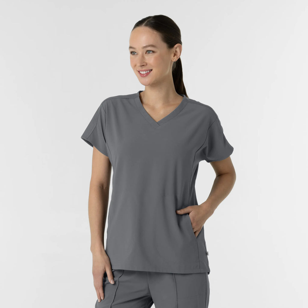Wink Scrubs Women's V-Neck Tunic Scrub Top Pewter | scrub-supply.com