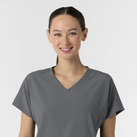 Wink Scrubs Women's V-Neck Tunic Scrub Top Pewter | scrub-supply.com
