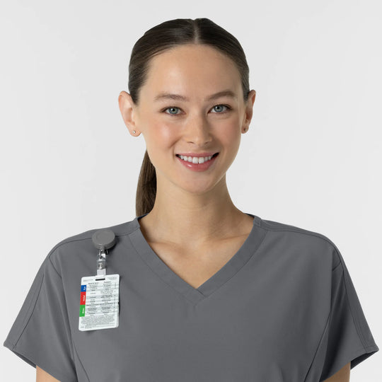 Wink Scrubs Women's V-Neck Tunic Scrub Top Pewter | scrub-supply.com