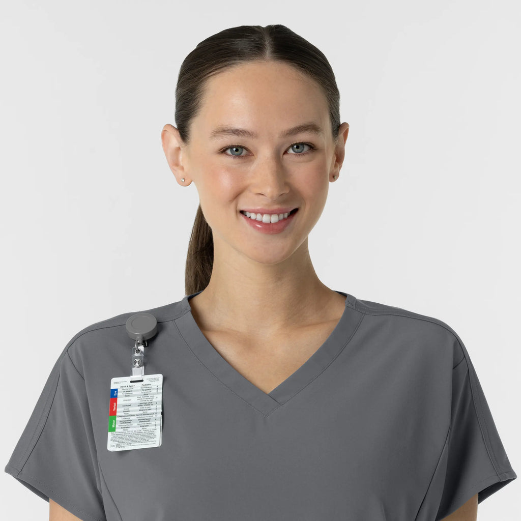 Wink Scrubs Women's V-Neck Tunic Scrub Top Pewter | scrub-supply.com
