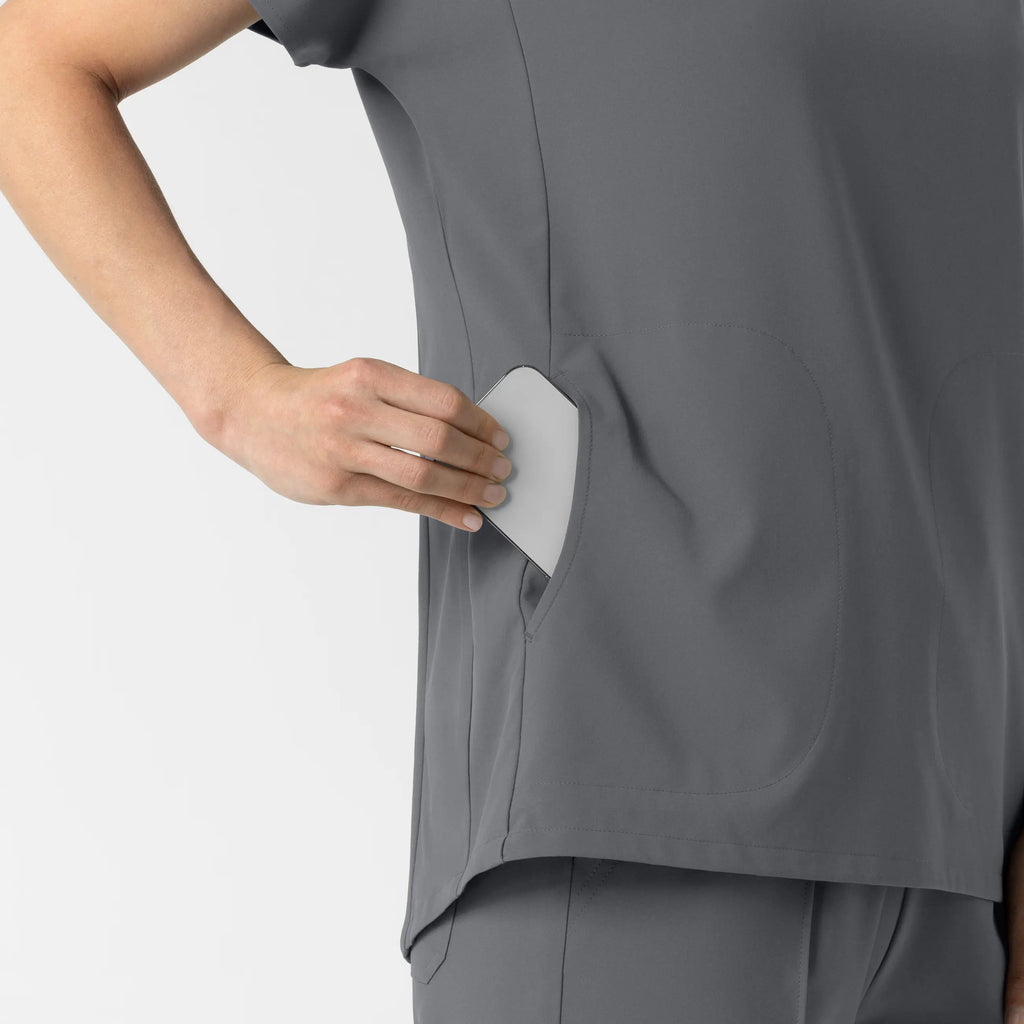 Wink Scrubs Women's V-Neck Tunic Scrub Top Pewter | scrub-supply.com