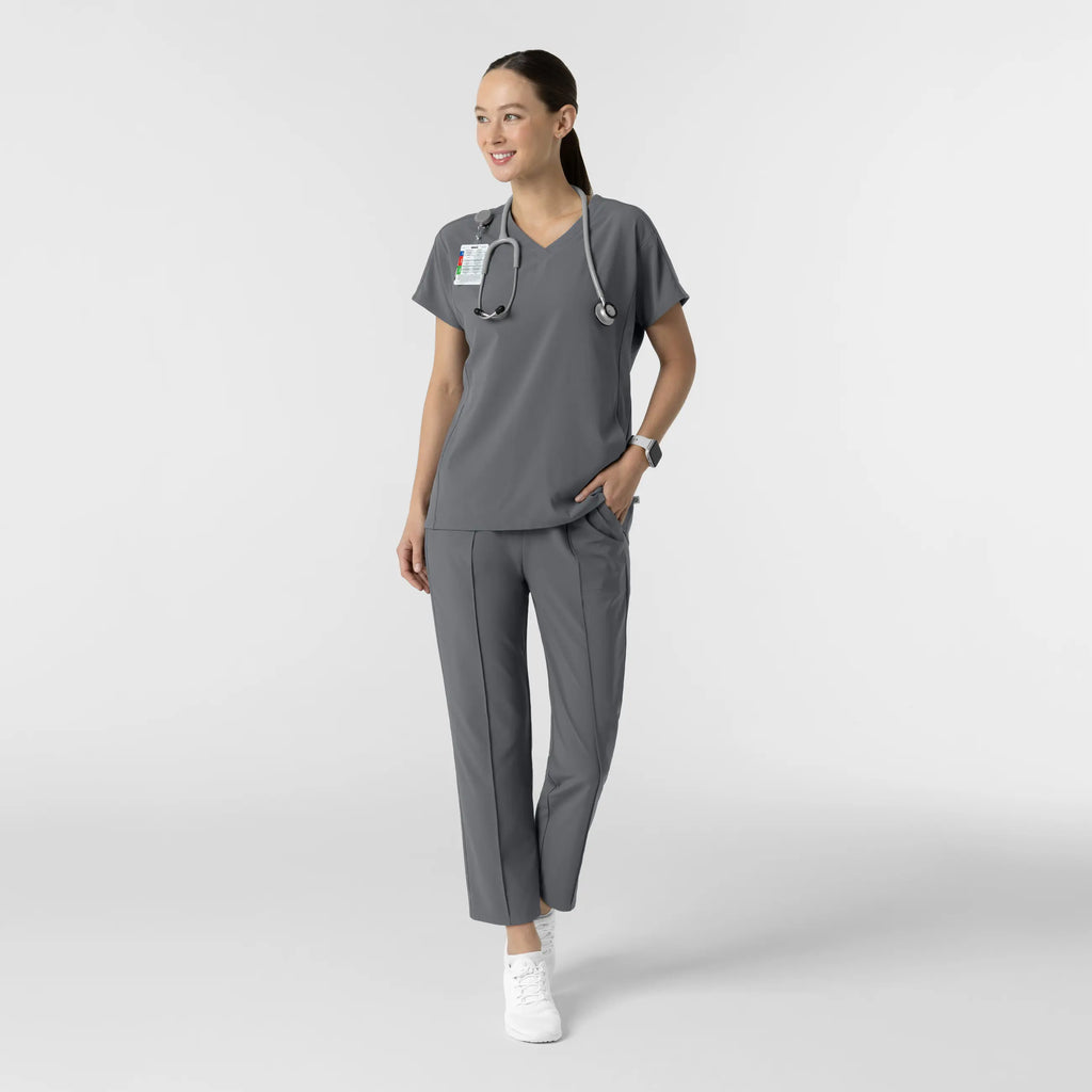 Wink Scrubs Women's V-Neck Tunic Scrub Top Pewter | scrub-supply.com