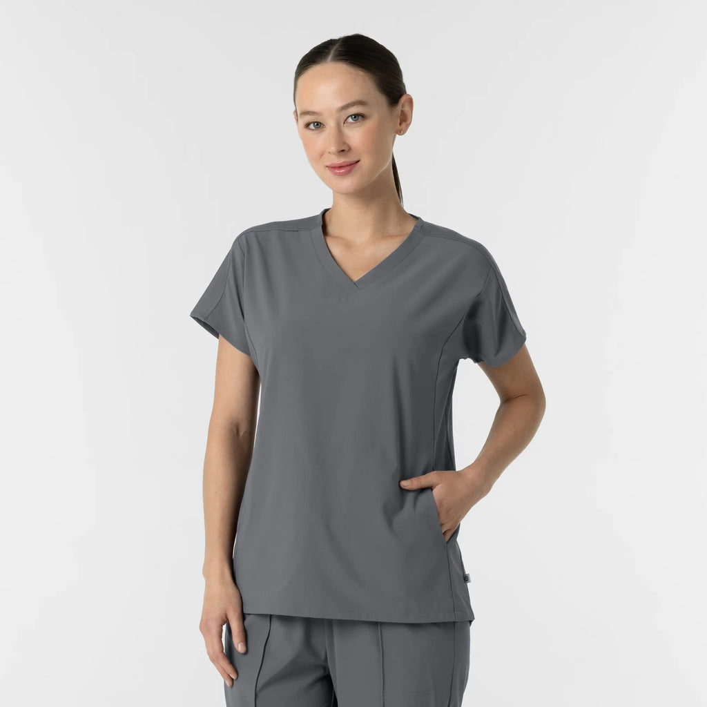 Wink Scrubs Women's V-Neck Tunic Scrub Top Pewter | scrub-supply.com
