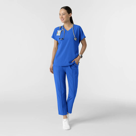 Wink Scrubs Women's V-Neck Tunic Scrub Top Royal Blue | scrub-supply.com