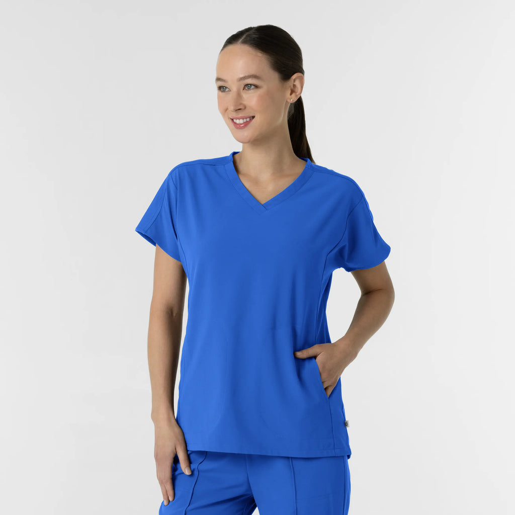 Wink Scrubs Women's V-Neck Tunic Scrub Top Royal Blue | scrub-supply.com
