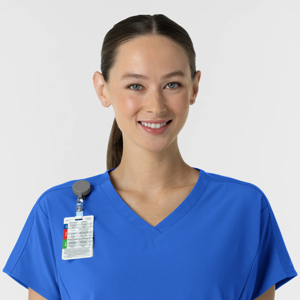 Wink Scrubs Women's V-Neck Tunic Scrub Top Royal Blue | scrub-supply.com