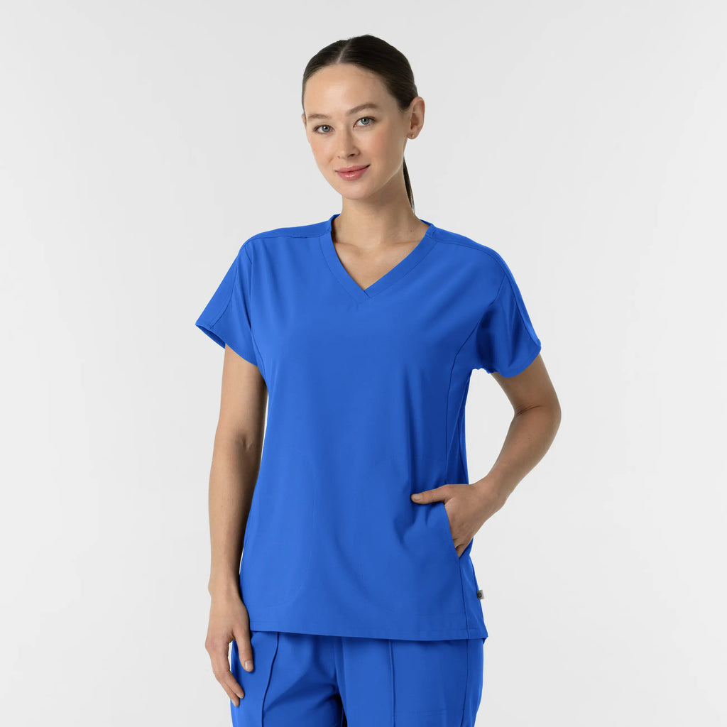 Wink Scrubs Women's V-Neck Tunic Scrub Top Royal Blue | scrub-supply.com