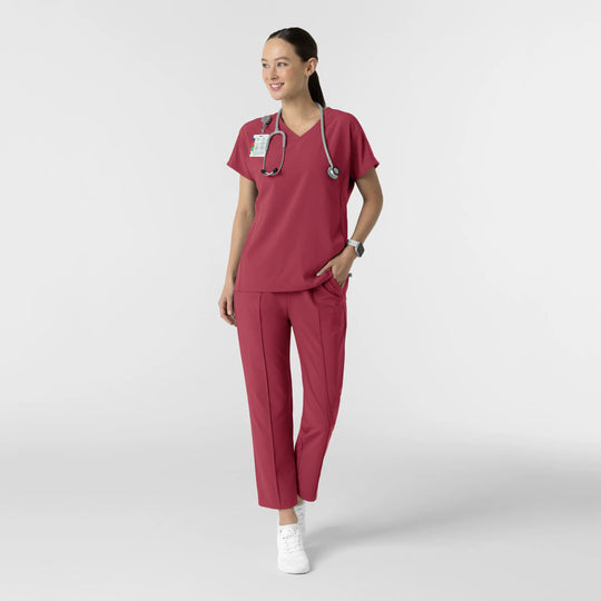 Wink Scrubs Women's V-Neck Tunic Scrub Top Ruby | scrub-supply.com