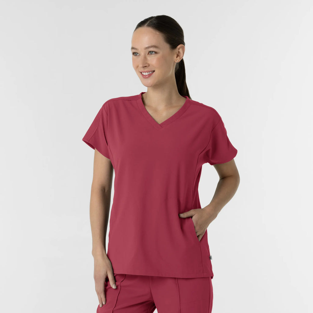 Wink Scrubs Women's V-Neck Tunic Scrub Top Ruby | scrub-supply.com