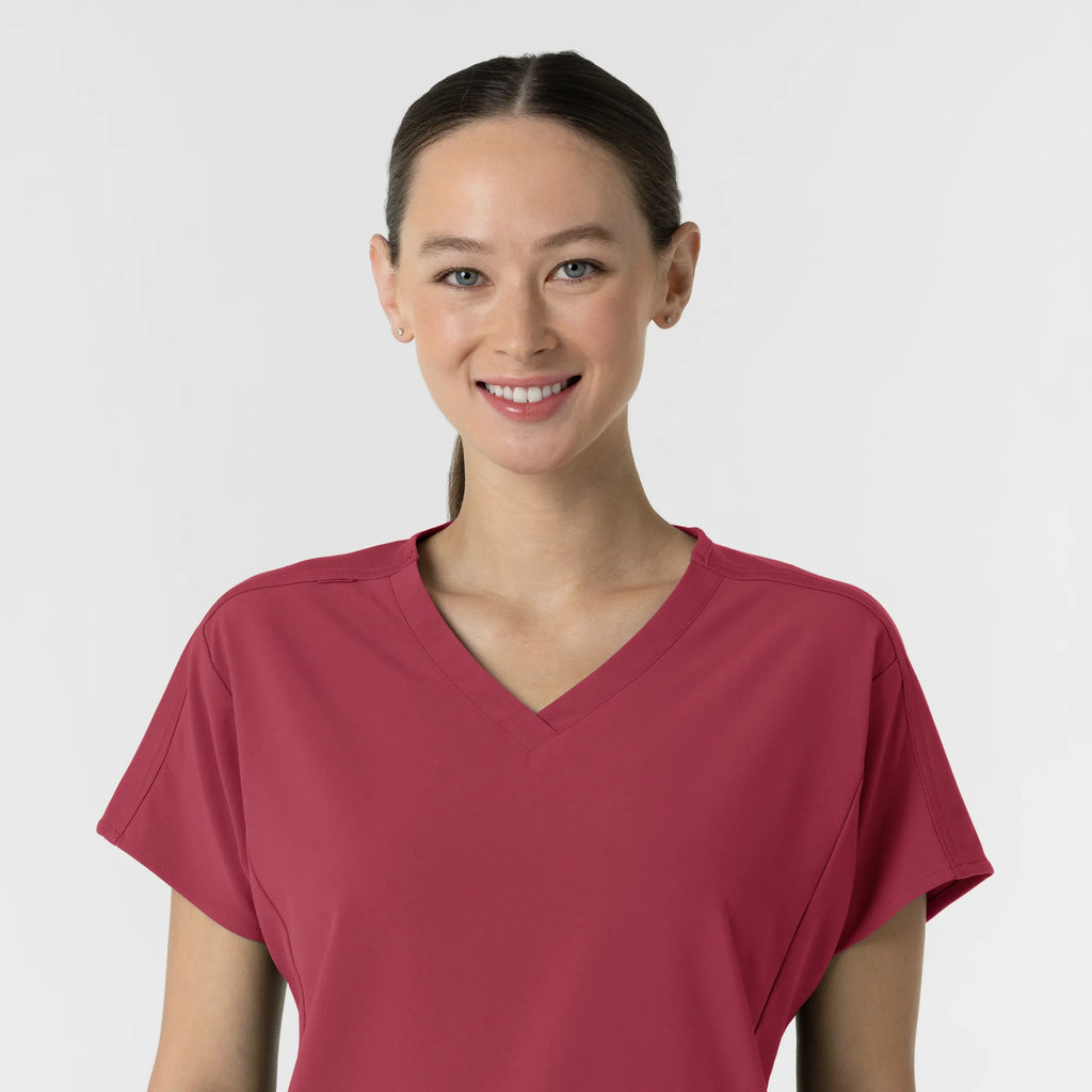 Wink Scrubs Women's V-Neck Tunic Scrub Top Ruby | scrub-supply.com