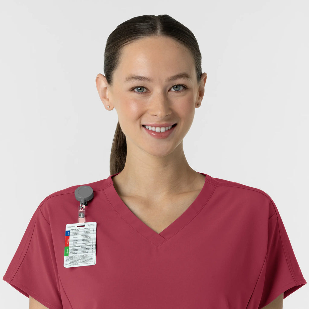 Wink Scrubs Women's V-Neck Tunic Scrub Top Ruby | scrub-supply.com