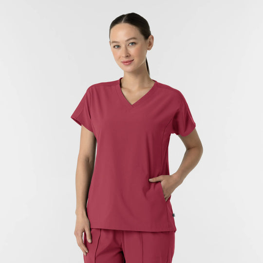 Wink Scrubs Women's V-Neck Tunic Scrub Top Ruby | scrub-supply.com
