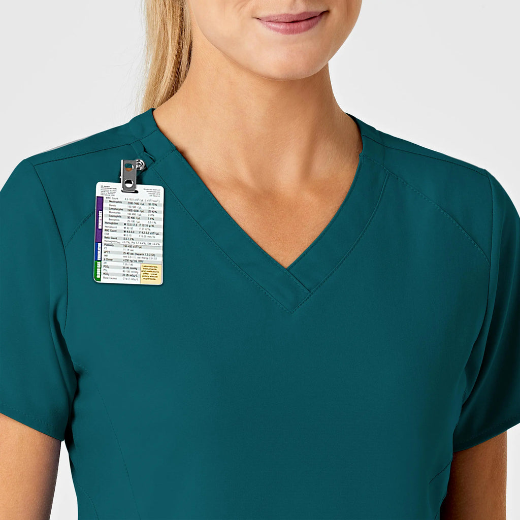 Wink Scrubs Women's Stylized V-Neck Scrub Top Caribbean Blue | scrub-supply.com