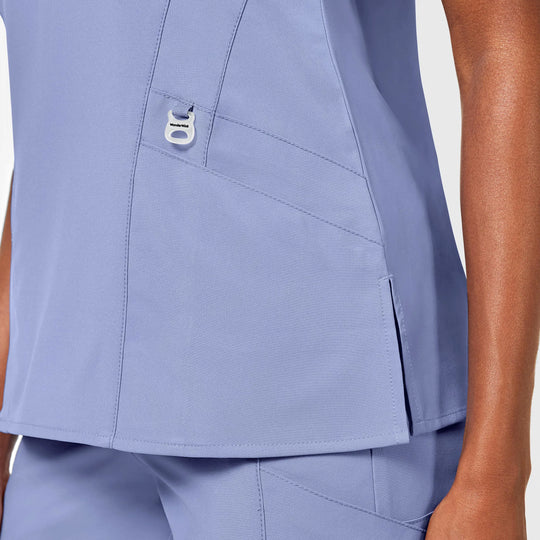 Wink Scrubs Women's Stylized V-Neck Scrub Top Ceil Blue | scrub-supply.com