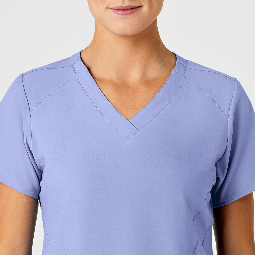 Wink Scrubs Women's Stylized V-Neck Scrub Top Ceil Blue | scrub-supply.com