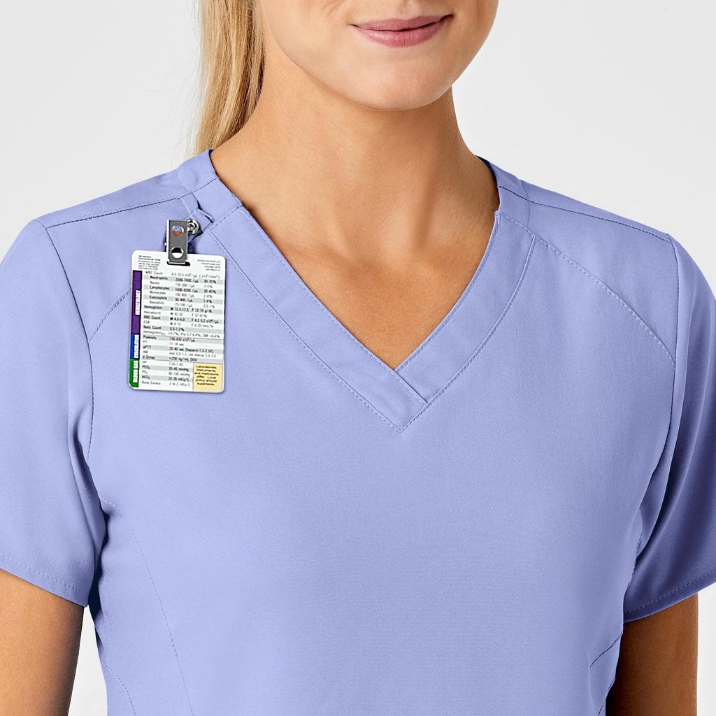 Wink Scrubs Women's Stylized V-Neck Scrub Top Ceil Blue | scrub-supply.com