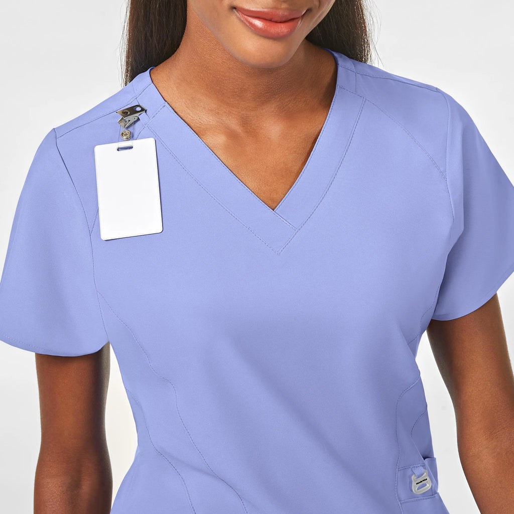 Wink Scrubs Women's Stylized V-Neck Scrub Top Ceil Blue | scrub-supply.com