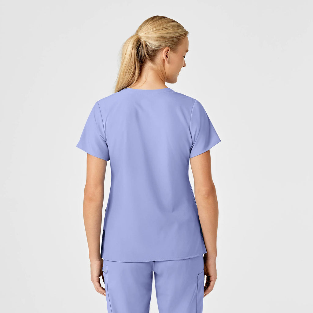 Wink Scrubs Women's Stylized V-Neck Scrub Top Ceil Blue | scrub-supply.com