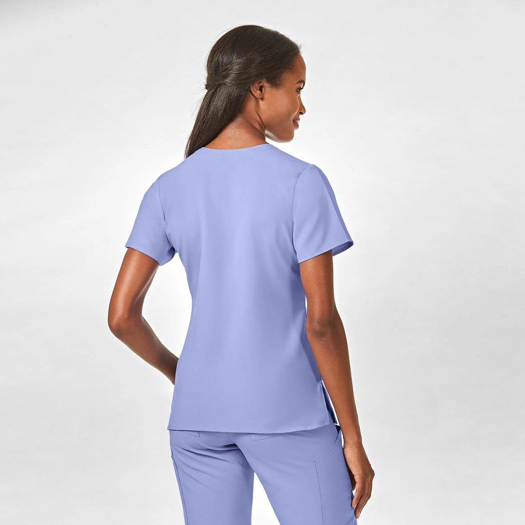 Wink Scrubs Women's Stylized V-Neck Scrub Top Ceil Blue | scrub-supply.com