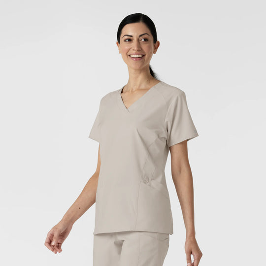 Wink Scrubs Women's Stylized V-Neck Scrub Top Cloud | scrub-supply.com