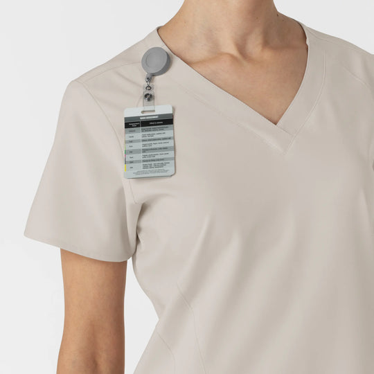 Wink Scrubs Women's Stylized V-Neck Scrub Top Cloud | scrub-supply.com