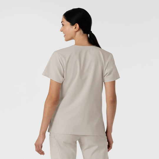 Wink Scrubs Women's Stylized V-Neck Scrub Top Cloud | scrub-supply.com