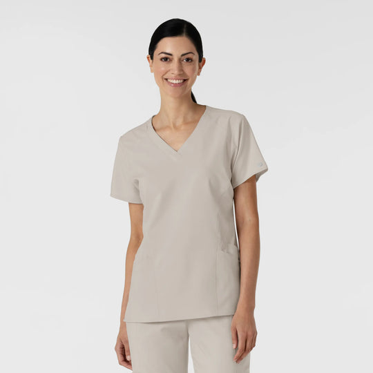 Wink Scrubs Women's Stylized V-Neck Scrub Top Cloud | scrub-supply.com