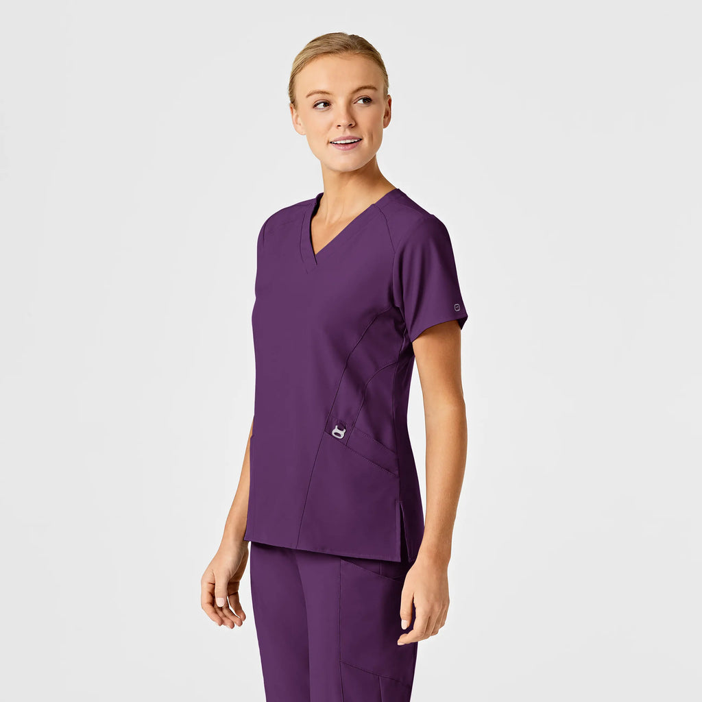 Wink Scrubs Women's Stylized V-Neck Scrub Top Eggplant | scrub-supply.com